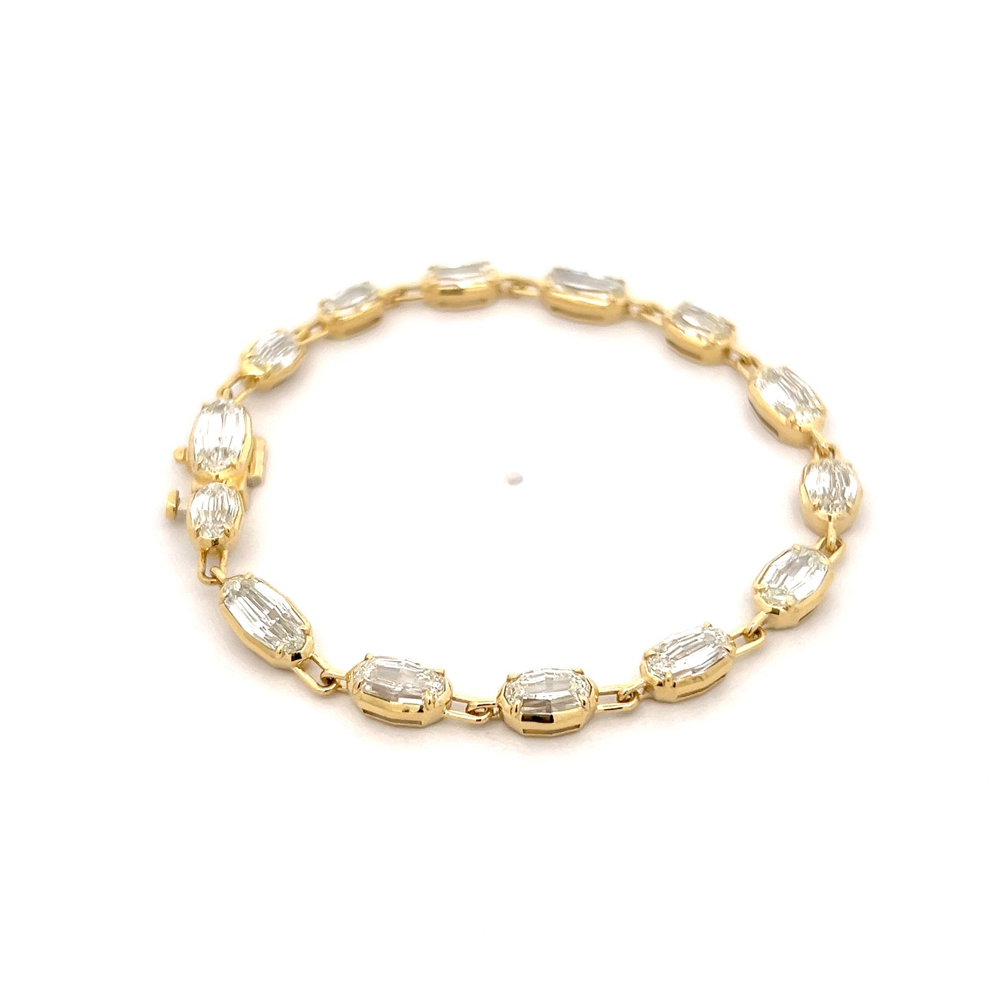 9.89 Diamond Paperclip Link Bracelet 18k Yellow Gold