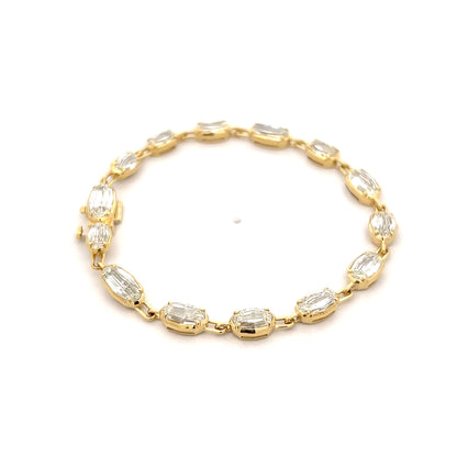 9.89 Diamond Paperclip Link Bracelet 18k Yellow Gold