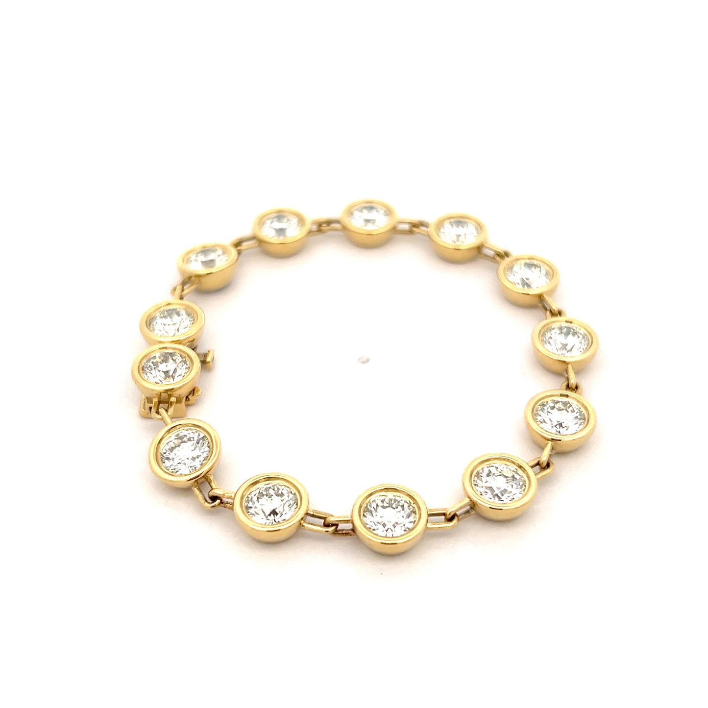 11.75 Diamond Paperclip Link Bracelet 18k Yellow Gold