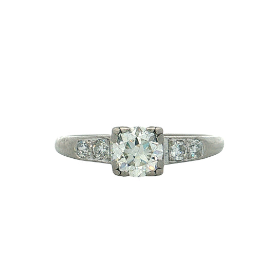Art Deco Platinum Diamond Engagement Ring