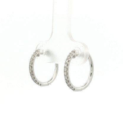 .24 Diamond Hoop Earrings 14k White Gold