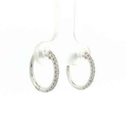 .24 Diamond Hoop Earrings 14k White Gold