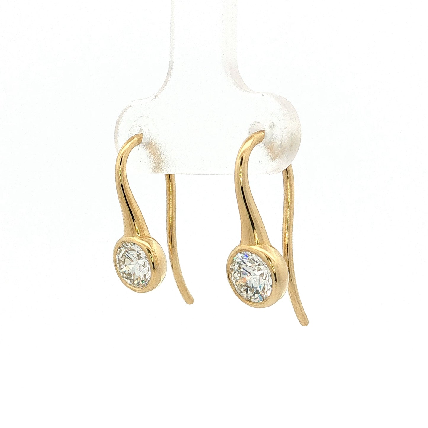 1.07 Diamond Drop Earrings 18k Yellow Gold