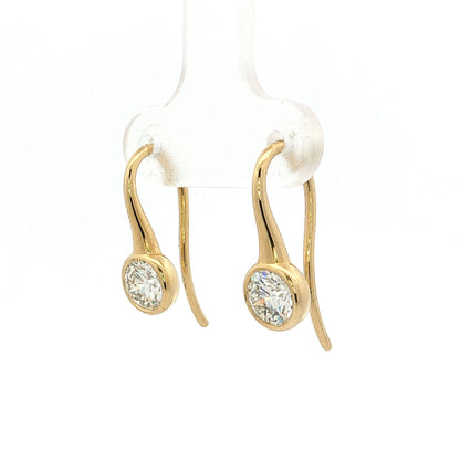 1.07 Diamond Drop Earrings 18k Yellow Gold