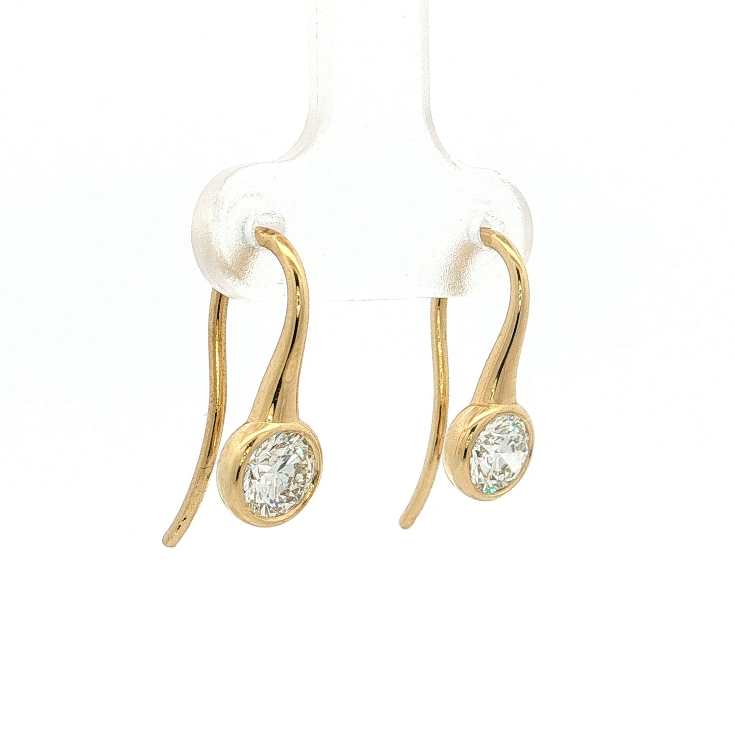 1.07 Diamond Drop Earrings 18k Yellow Gold