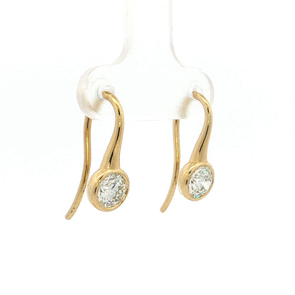 1.07 Diamond Drop Earrings 18k Yellow Gold