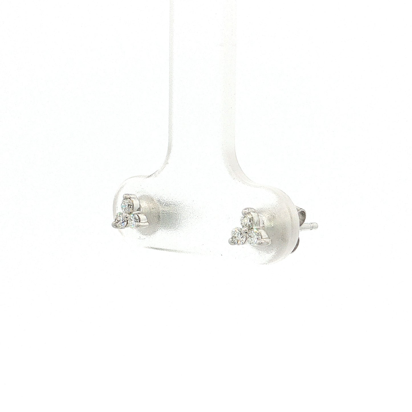 .13 Diamond Cluster Triangular Stud Earrings 14k