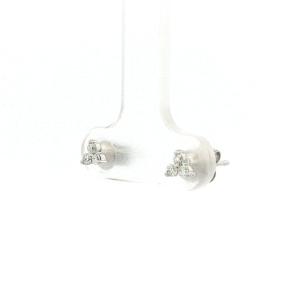 .13 Diamond Cluster Triangular Stud Earrings 14k