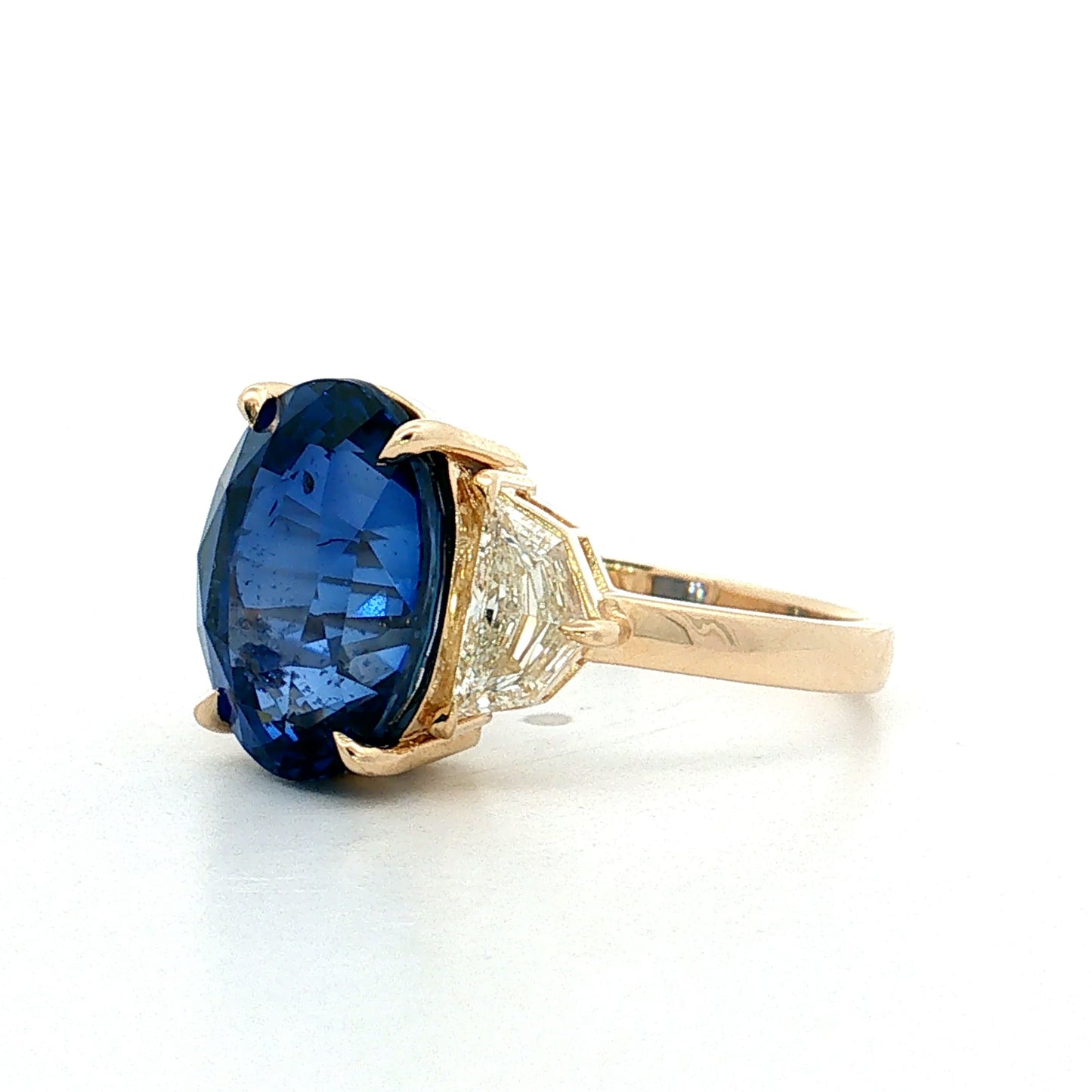6.49 Oval Sapphire Engagement Ring 14k Yellow Gold