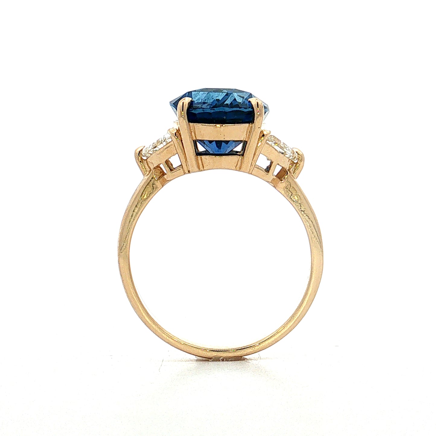 6.49 Oval Sapphire Engagement Ring 14k Yellow Gold