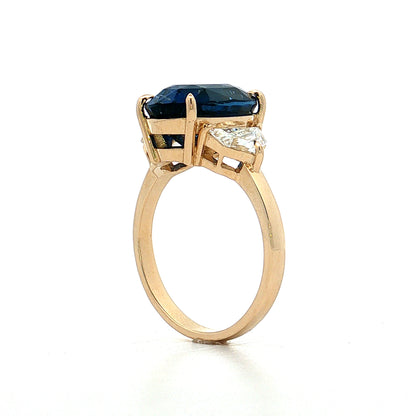 6.49 Oval Sapphire Engagement Ring 14k Yellow Gold
