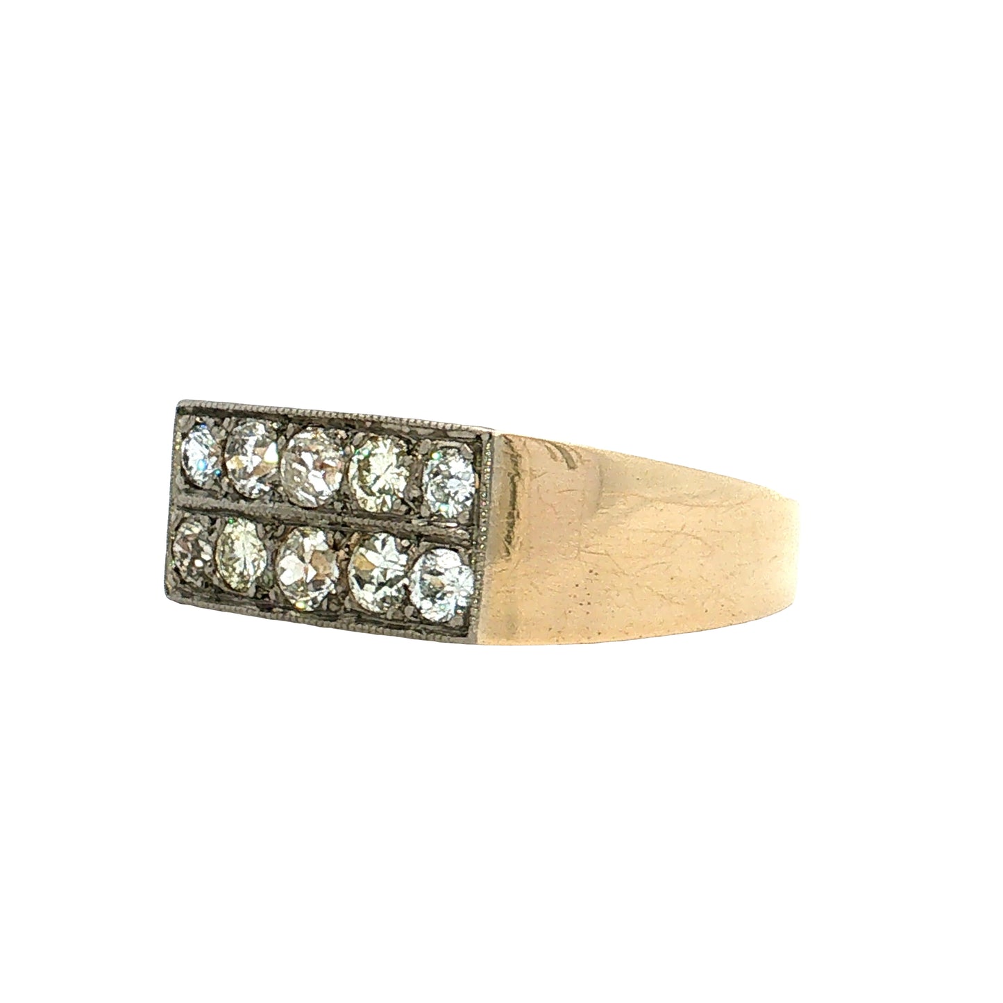 .75 Vintage Mid-Century Diamond Cocktail Ring 14k