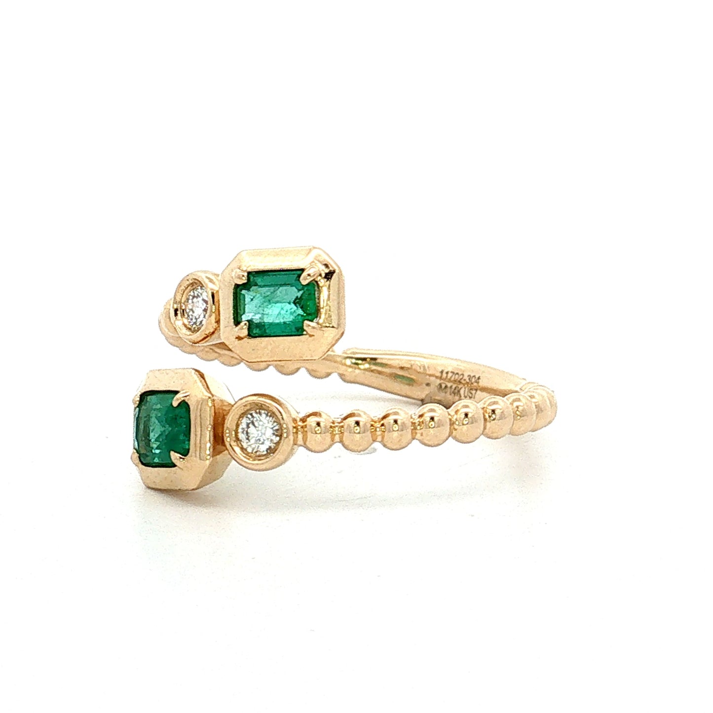 .50 Emerald & Diamond Toi Et Moi Ring 14k