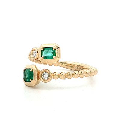 .50 Emerald & Diamond Toi Et Moi Ring 14k