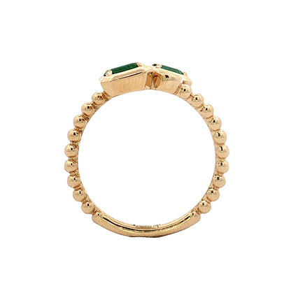 .50 Emerald & Diamond Toi Et Moi Ring 14k