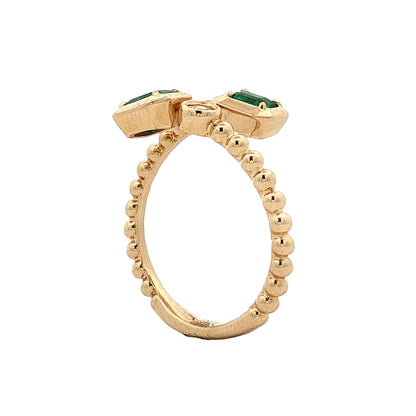 .50 Emerald & Diamond Toi Et Moi Ring 14k
