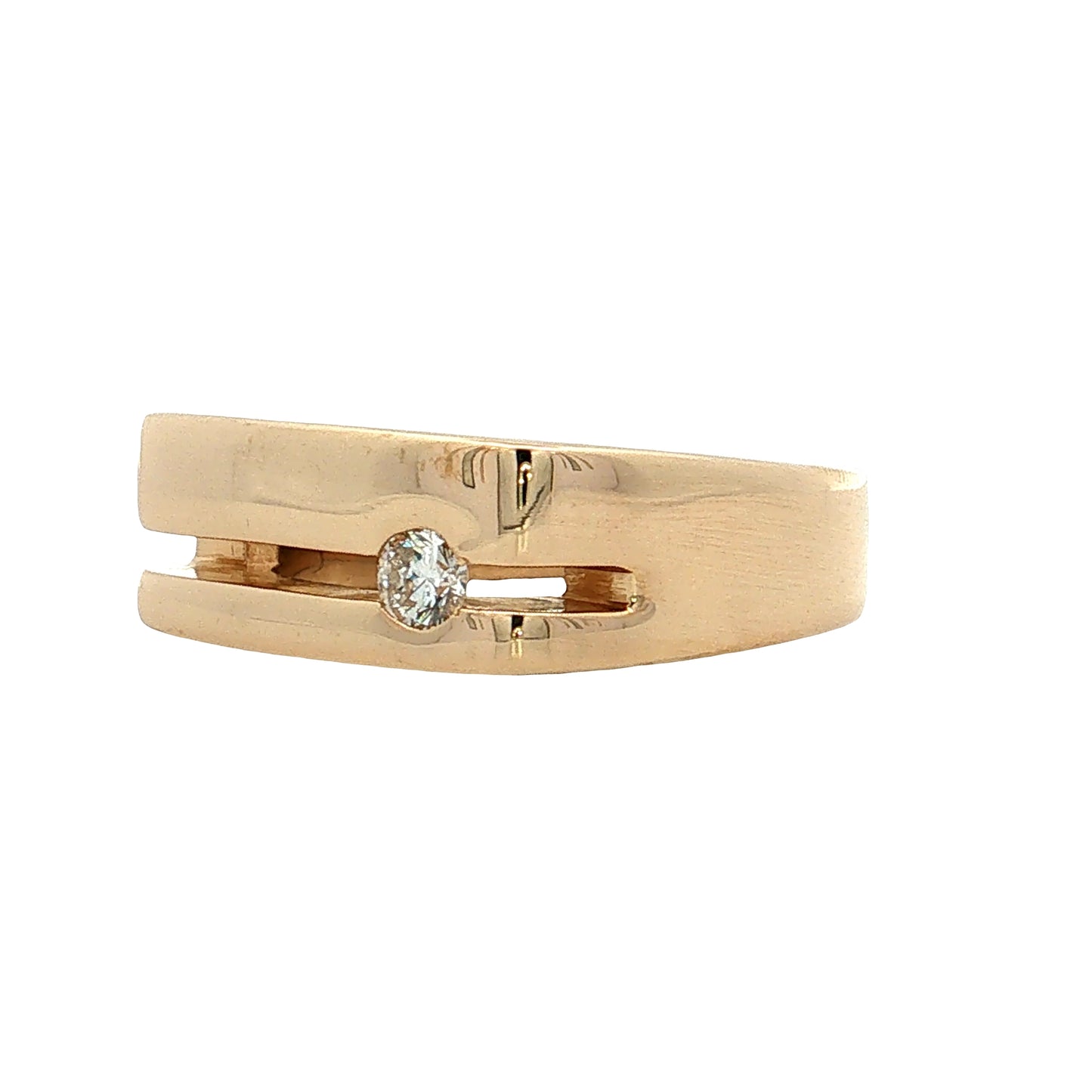 .21 Diamond Signet Wedding Band 14k Yellow Gold