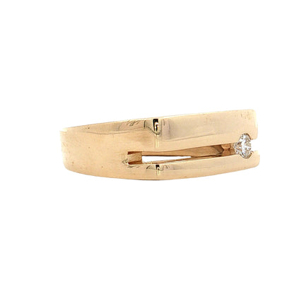 .21 Diamond Signet Wedding Band 14k Yellow Gold