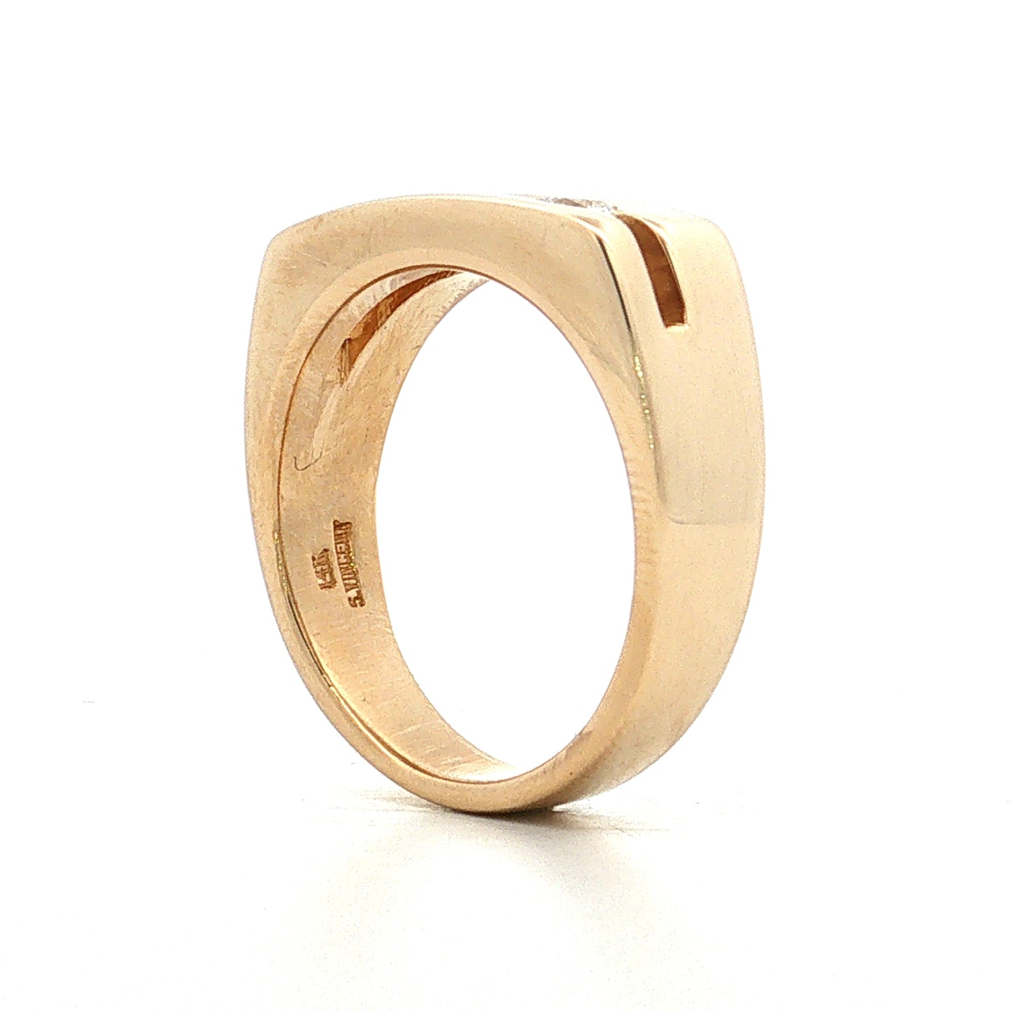 .21 Diamond Signet Wedding Band 14k Yellow Gold