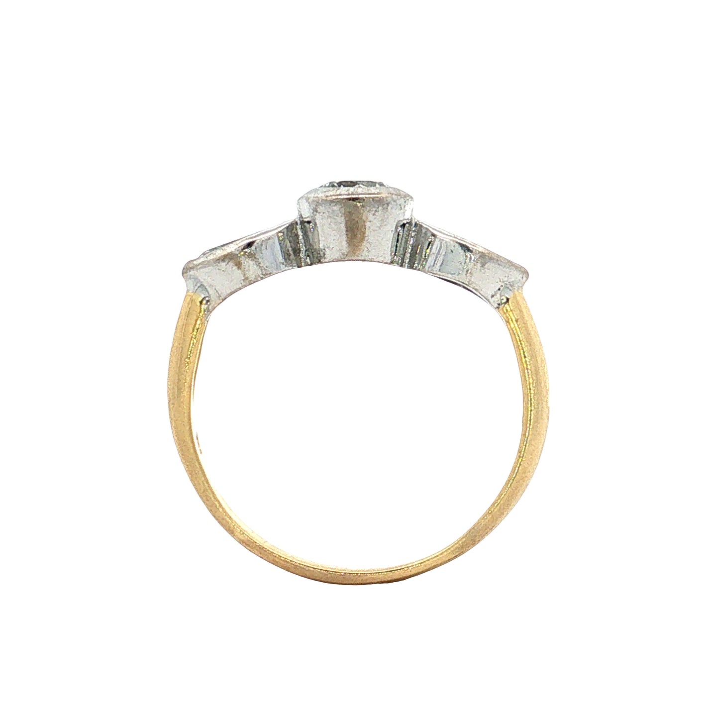 .44 Three Stone Diamond Engagement Ring Two-Tone 18k