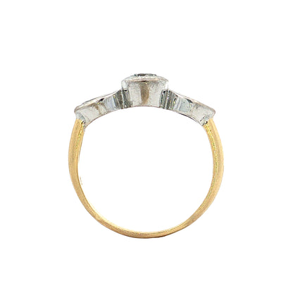 .44 Three Stone Diamond Engagement Ring Two-Tone 18k