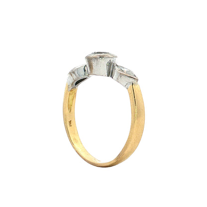 .44 Three Stone Diamond Engagement Ring Two-Tone 18k