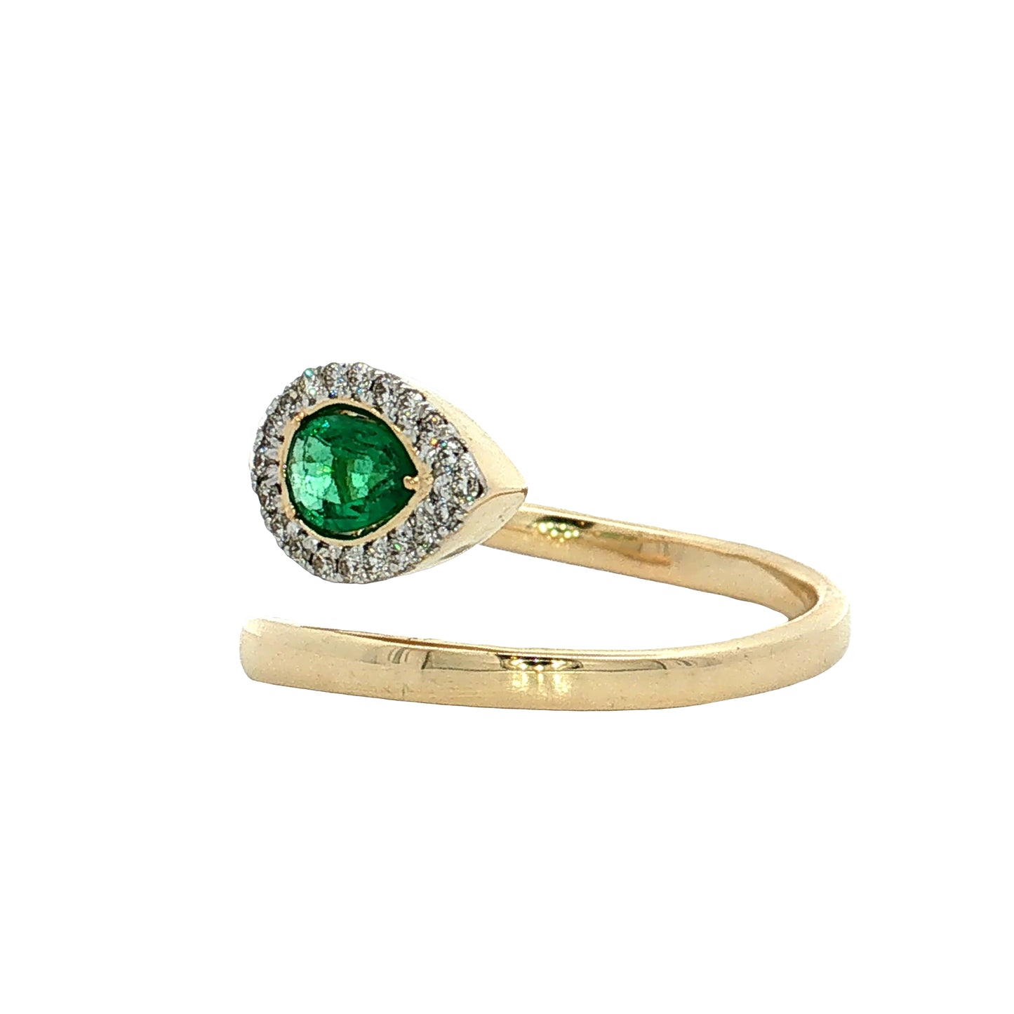 .31 Emerald & Diamond Snake Cocktail Ring 14k
