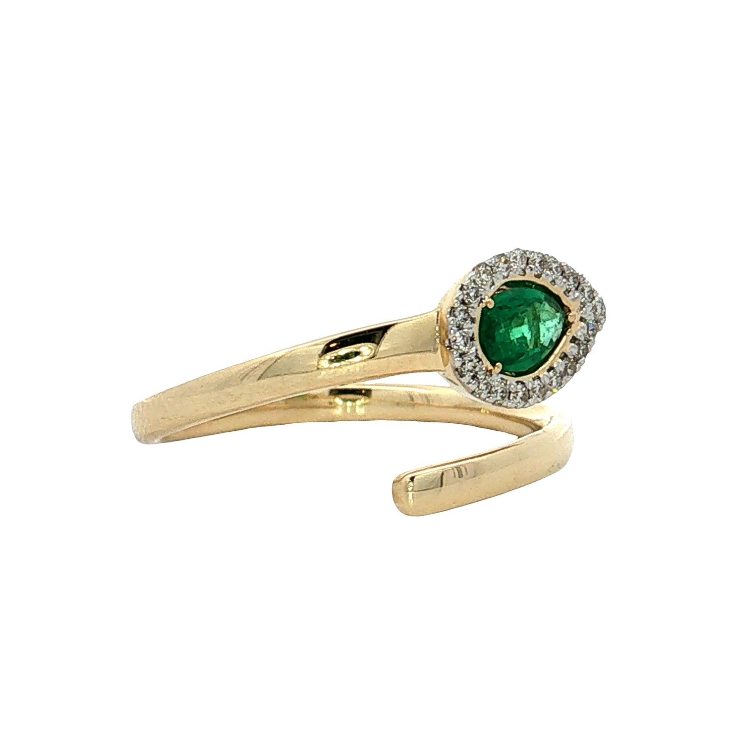 .31 Emerald & Diamond Snake Cocktail Ring 14k