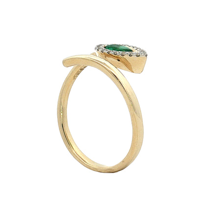 .31 Emerald & Diamond Snake Cocktail Ring 14k
