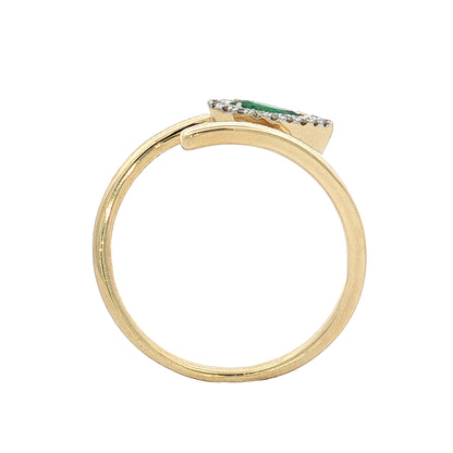 .31 Emerald & Diamond Snake Cocktail Ring 14k