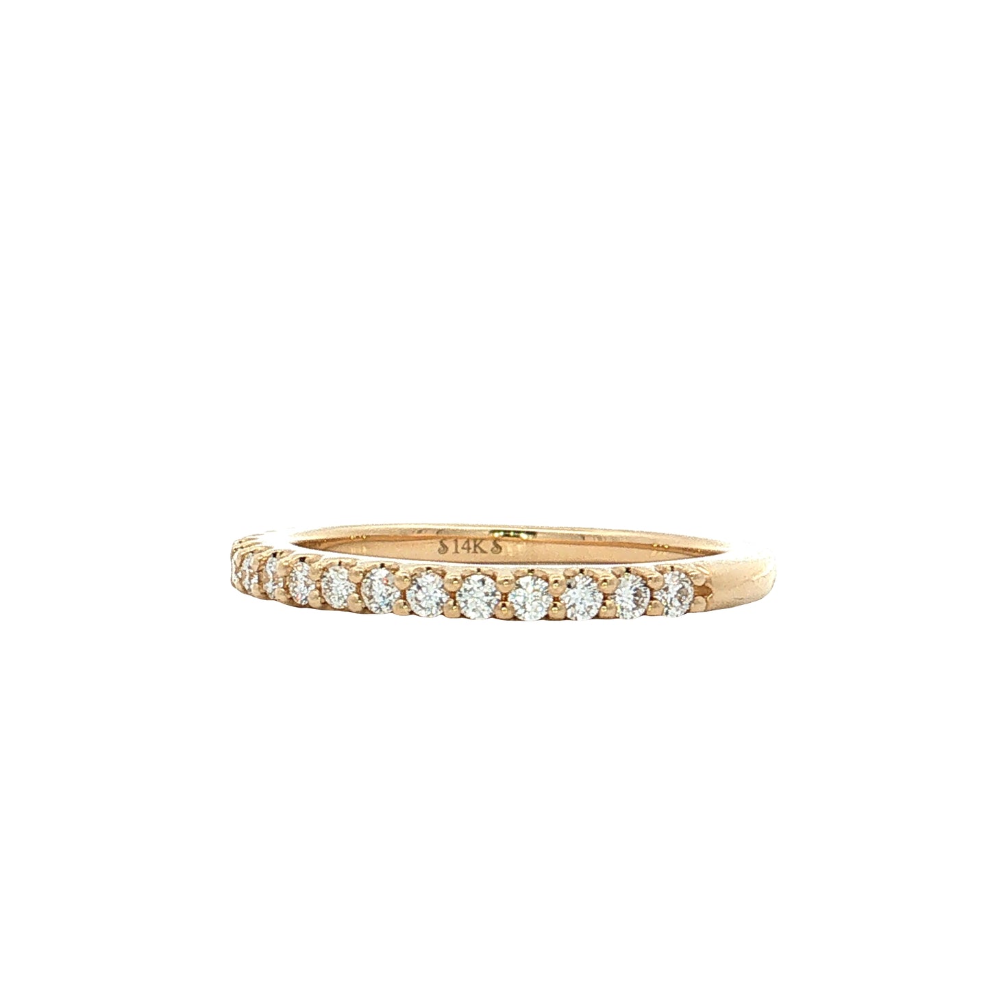 Diamond Half-Eternity Wedding Band 14k Yellow Gold