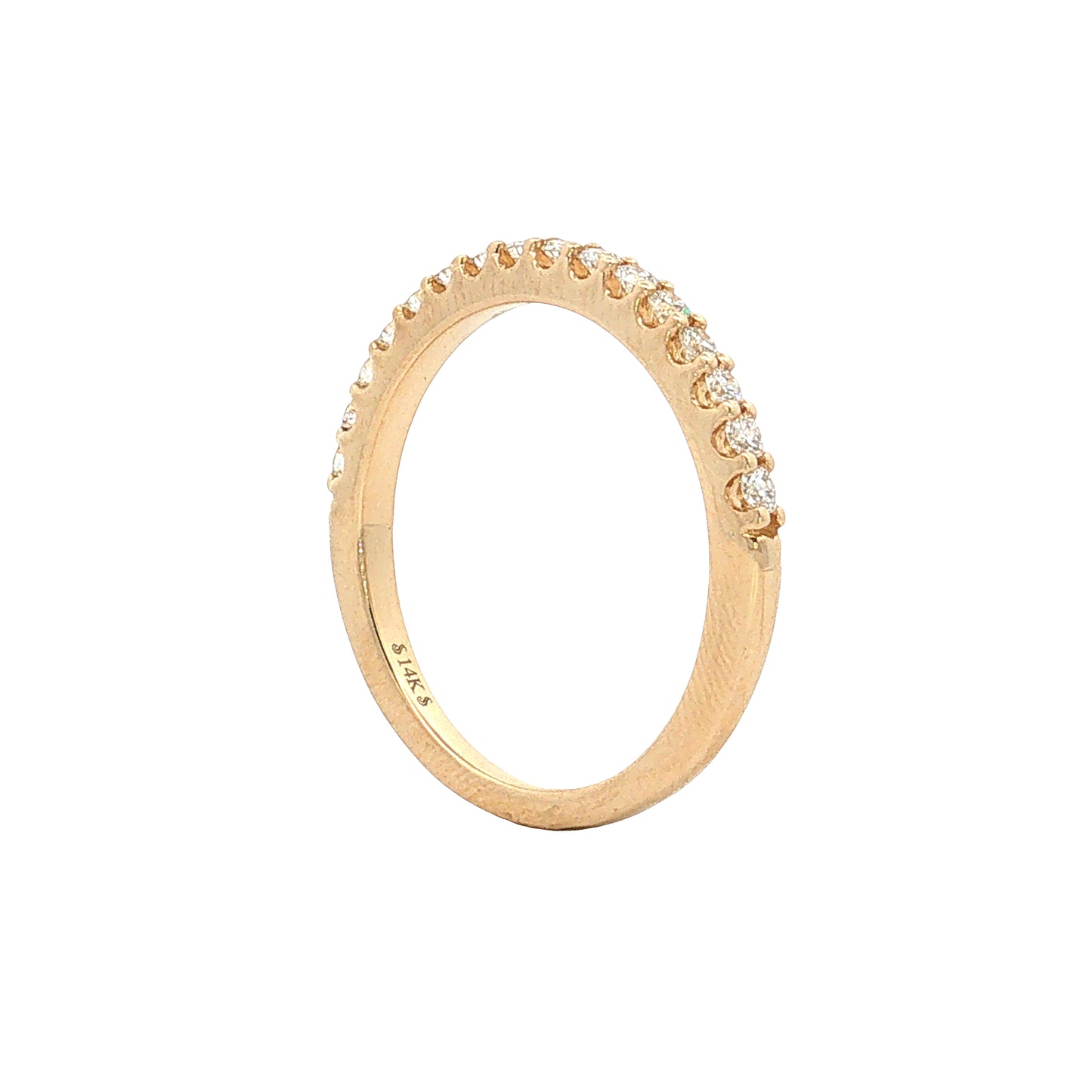 Diamond Half-Eternity Wedding Band 14k Yellow Gold