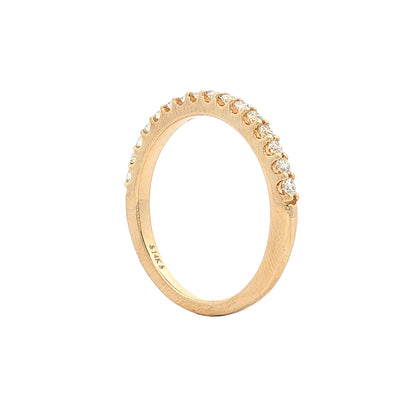 Diamond Half-Eternity Wedding Band 14k Yellow Gold
