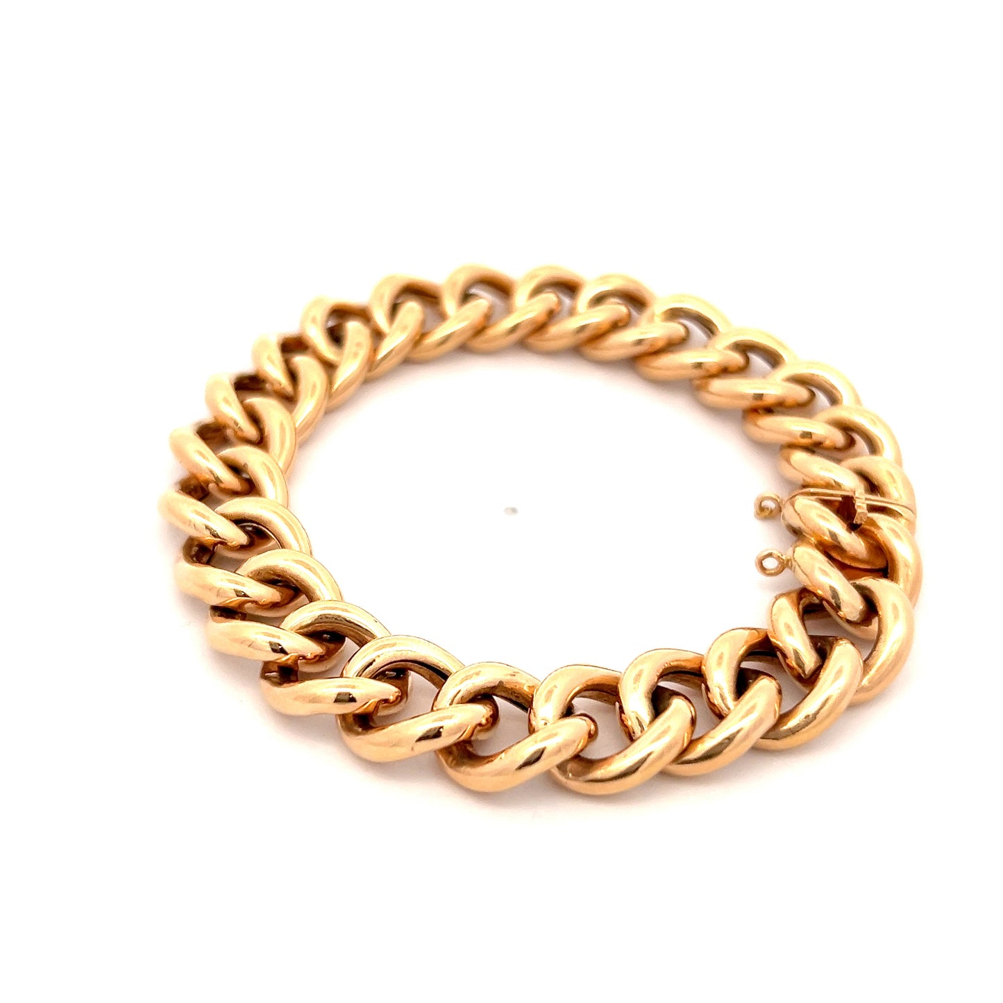 Vintage Retro Curb Link Bracelet 18k Rose Gold