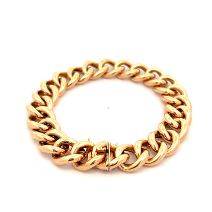 Vintage Retro Curb Link Bracelet 18k Rose Gold