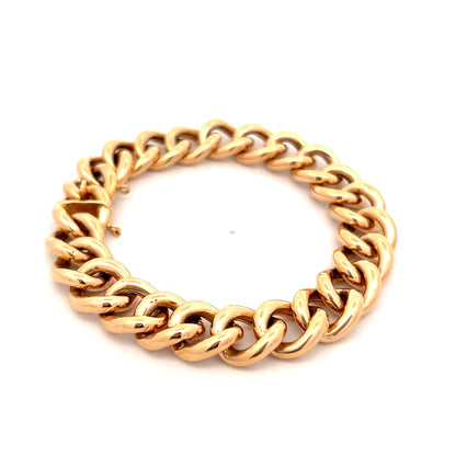 Vintage Retro Curb Link Bracelet 18k Rose Gold