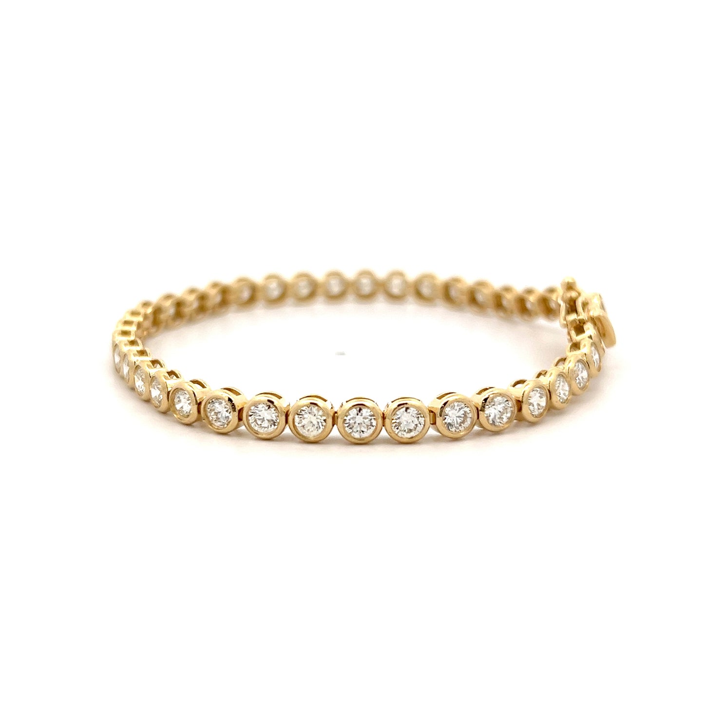 5.26 Diamond Bezel Tennis Bracelet 14k Yellow Gold