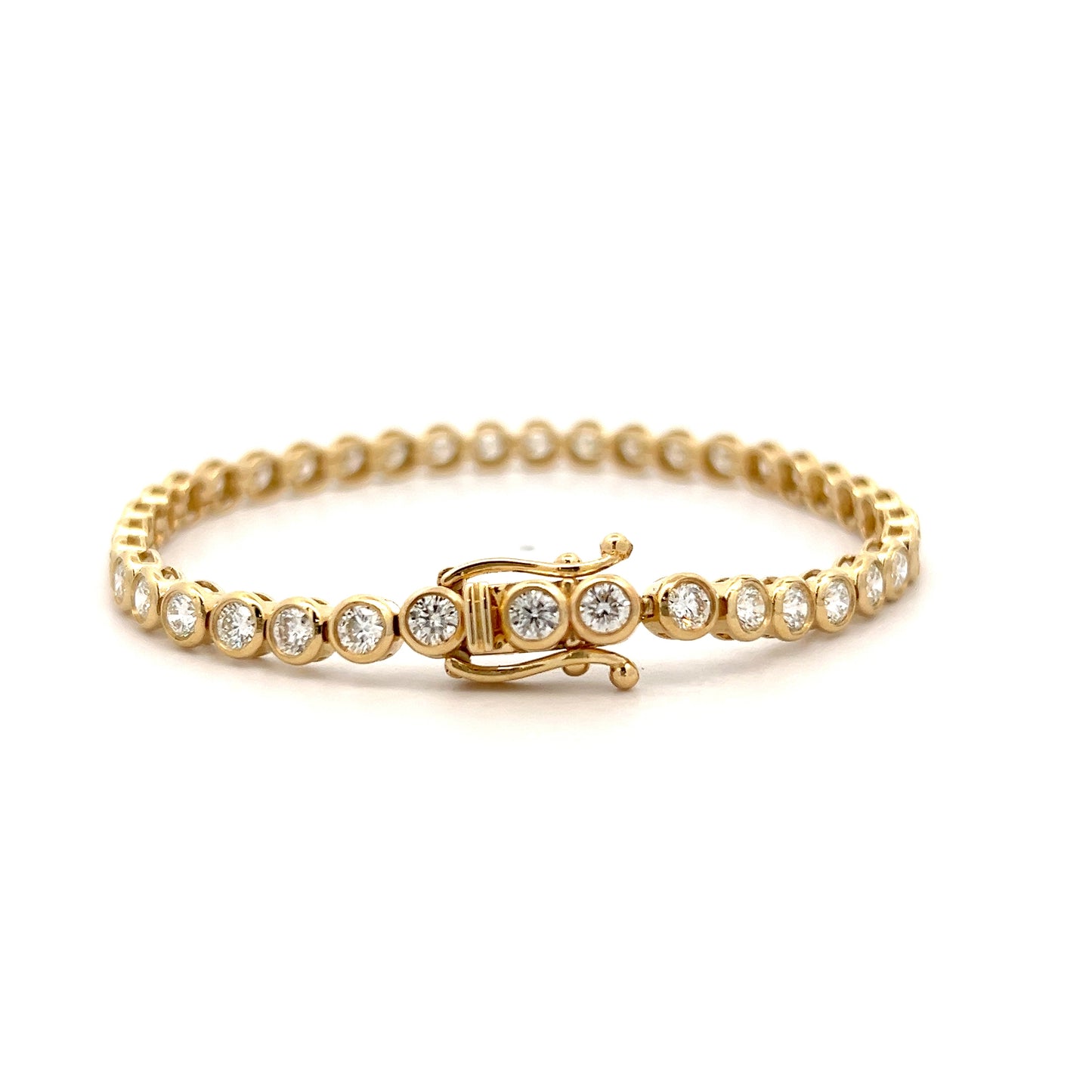 5.26 Diamond Bezel Tennis Bracelet 14k Yellow Gold