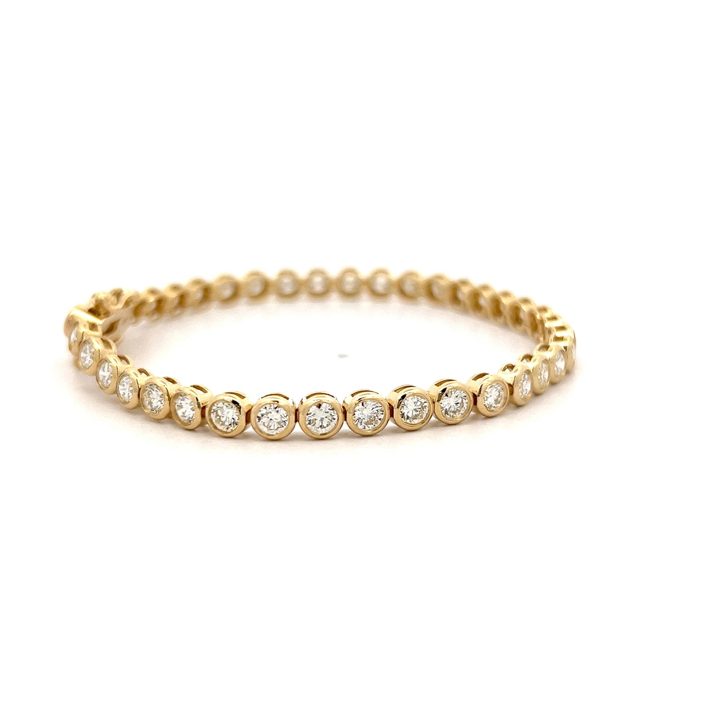 5.26 Diamond Bezel Tennis Bracelet 14k Yellow Gold