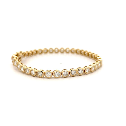 5.26 Diamond Bezel Tennis Bracelet 14k Yellow Gold