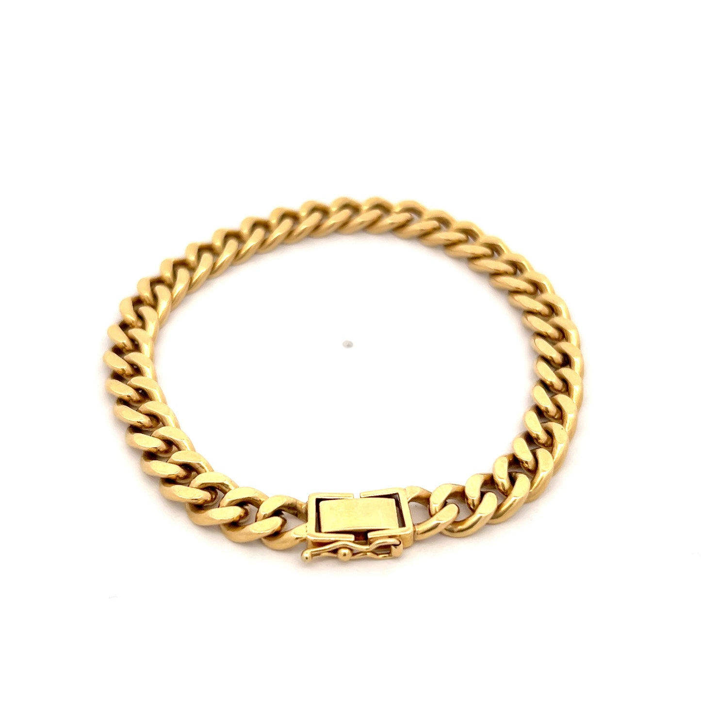 Flattened Curb Link Chain Bracelet 14k Yellow Gold