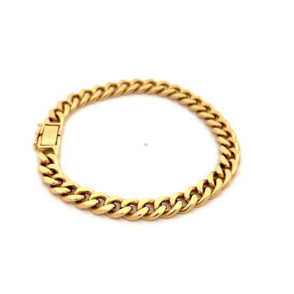 Flattened Curb Link Chain Bracelet 14k Yellow Gold