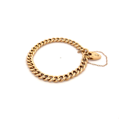 Victorian Curb Chain Bracelet 15k Yellow Gold