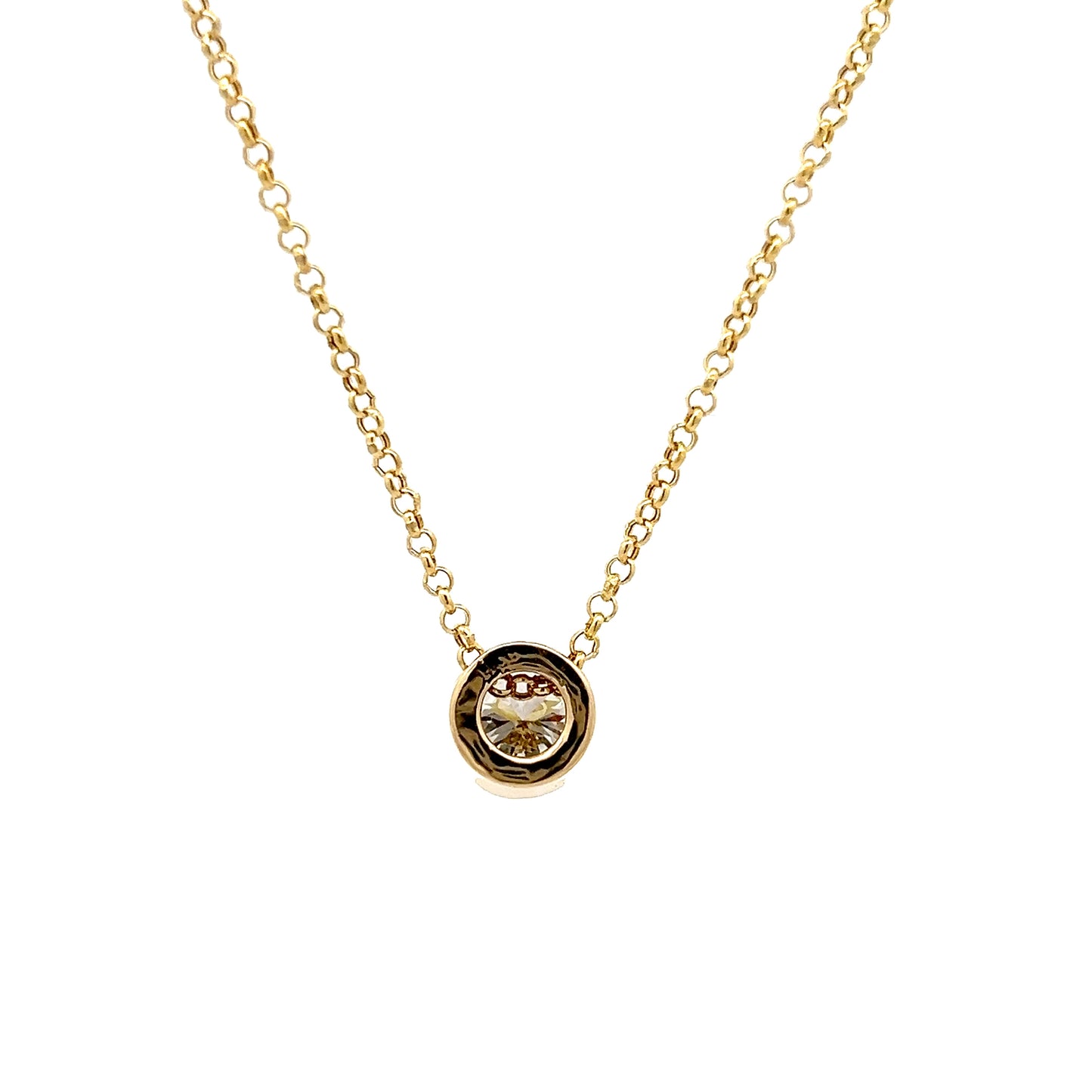1.45 GIA Diamond Pendant Necklace 14k Yellow Gold