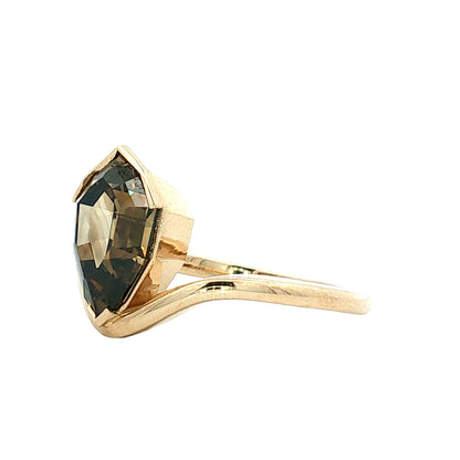 3.07 Pear Step Cut Diamond Engagement Ring 14k