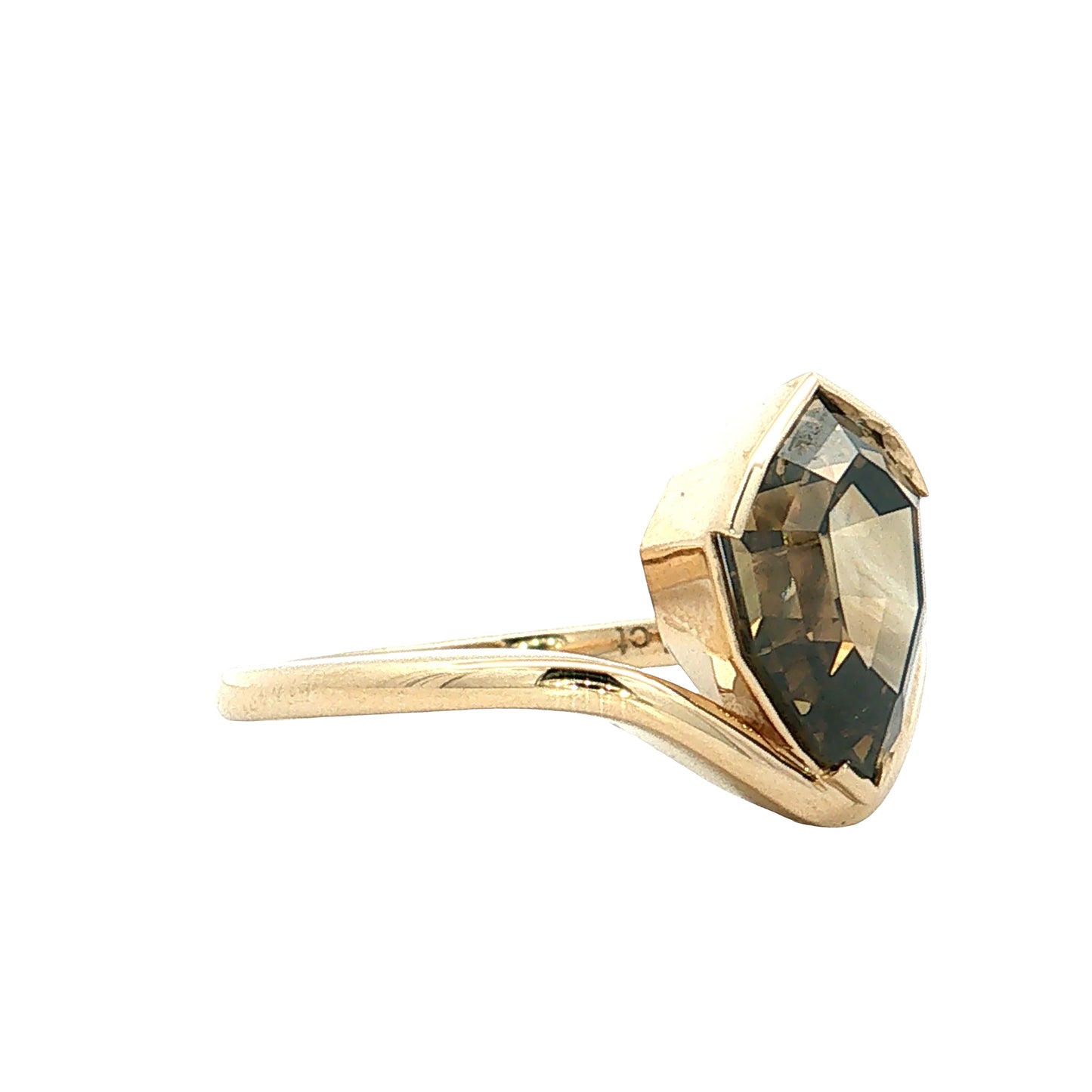 3.07 Pear Step Cut Diamond Engagement Ring 14k
