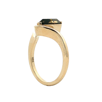 3.07 Pear Step Cut Diamond Engagement Ring 14k