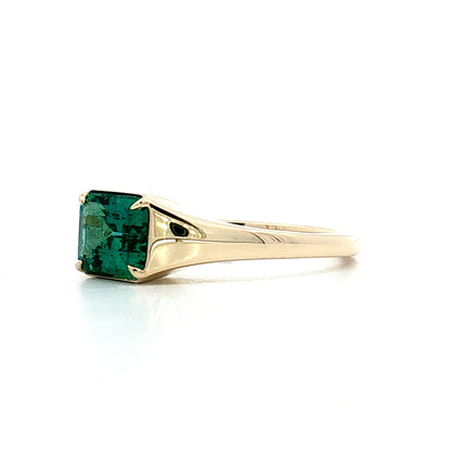 1.12 Emerald Cut Emerald Engagement Ring 14k