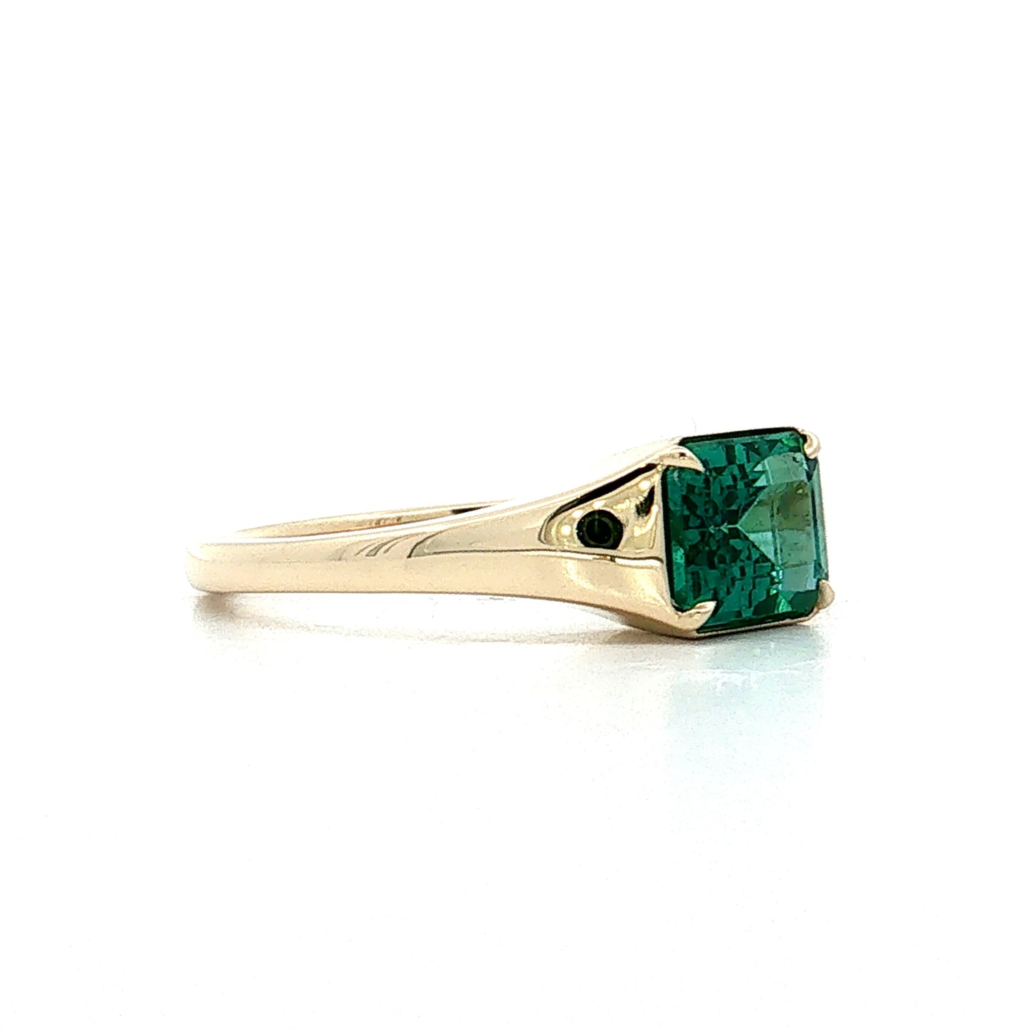 1.12 Emerald Cut Emerald Engagement Ring 14k