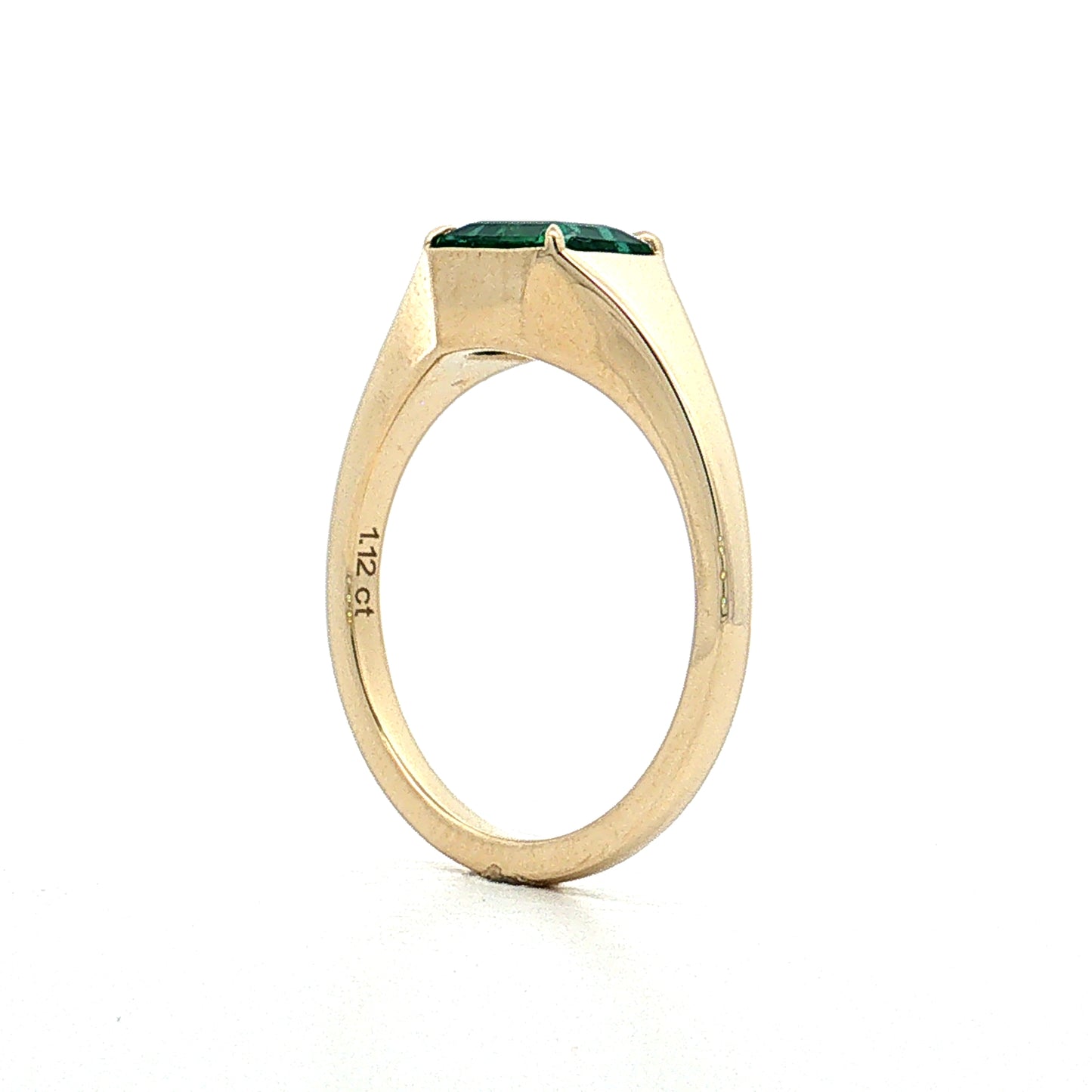 1.12 Emerald Cut Emerald Engagement Ring 14k